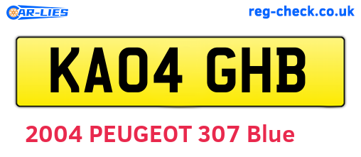 KA04GHB are the vehicle registration plates.