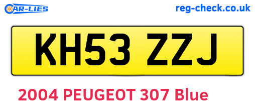 KH53ZZJ are the vehicle registration plates.