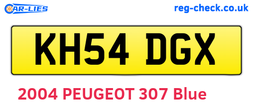 KH54DGX are the vehicle registration plates.