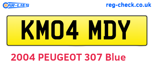 KM04MDY are the vehicle registration plates.