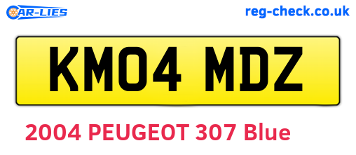 KM04MDZ are the vehicle registration plates.