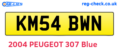 KM54BWN are the vehicle registration plates.
