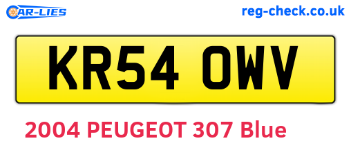 KR54OWV are the vehicle registration plates.