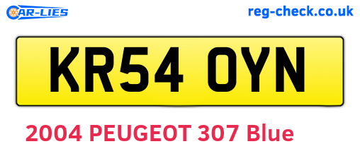 KR54OYN are the vehicle registration plates.