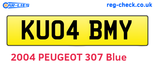 KU04BMY are the vehicle registration plates.