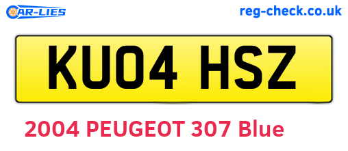 KU04HSZ are the vehicle registration plates.