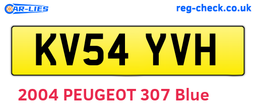 KV54YVH are the vehicle registration plates.