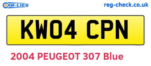 KW04CPN are the vehicle registration plates.