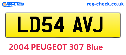 LD54AVJ are the vehicle registration plates.