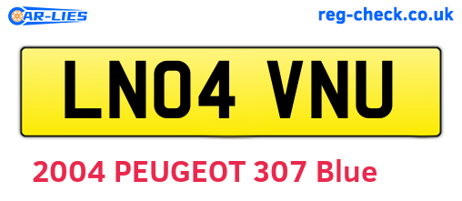 LN04VNU are the vehicle registration plates.