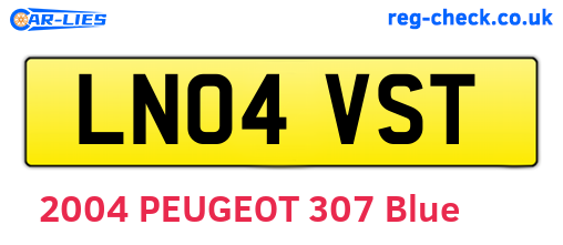 LN04VST are the vehicle registration plates.
