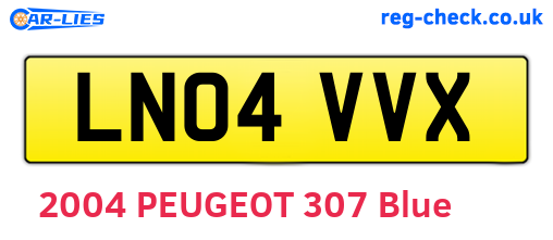 LN04VVX are the vehicle registration plates.