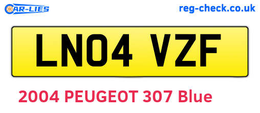 LN04VZF are the vehicle registration plates.