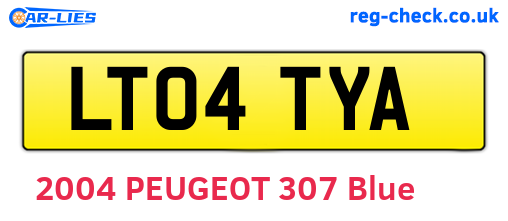 LT04TYA are the vehicle registration plates.