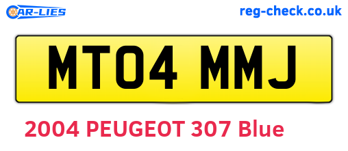MT04MMJ are the vehicle registration plates.