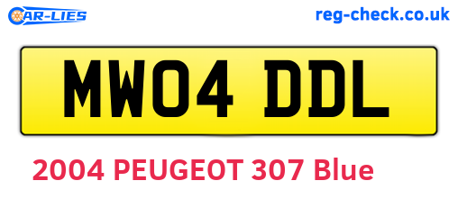 MW04DDL are the vehicle registration plates.