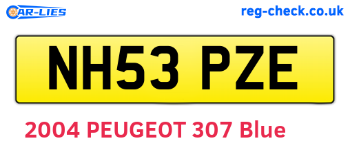 NH53PZE are the vehicle registration plates.