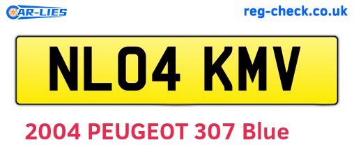 NL04KMV are the vehicle registration plates.