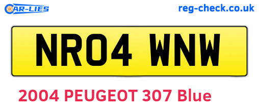NR04WNW are the vehicle registration plates.