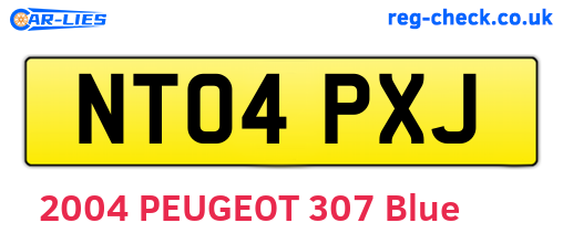NT04PXJ are the vehicle registration plates.