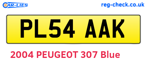 PL54AAK are the vehicle registration plates.