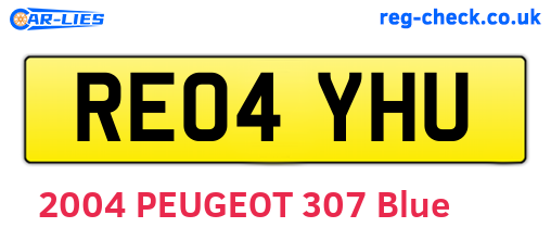 RE04YHU are the vehicle registration plates.