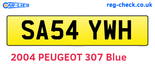 SA54YWH are the vehicle registration plates.