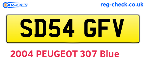 SD54GFV are the vehicle registration plates.