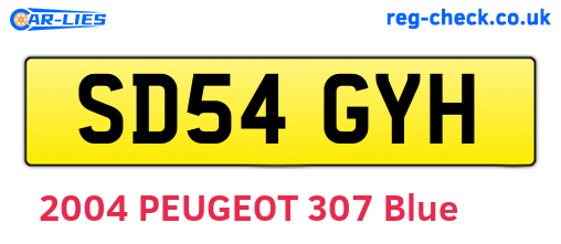 SD54GYH are the vehicle registration plates.