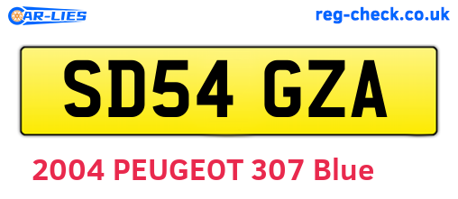 SD54GZA are the vehicle registration plates.