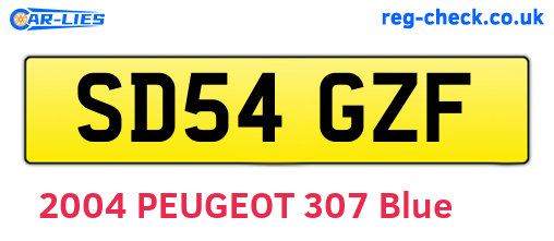SD54GZF are the vehicle registration plates.