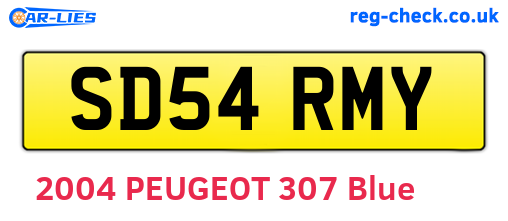 SD54RMY are the vehicle registration plates.