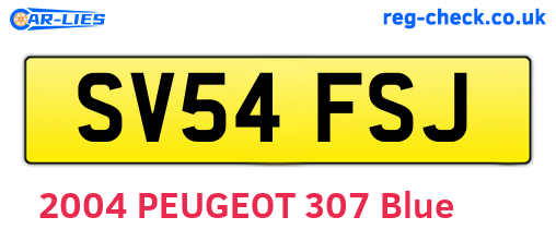 SV54FSJ are the vehicle registration plates.