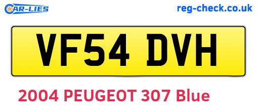 VF54DVH are the vehicle registration plates.