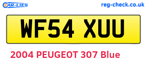 WF54XUU are the vehicle registration plates.