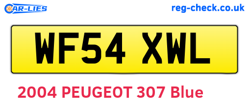 WF54XWL are the vehicle registration plates.