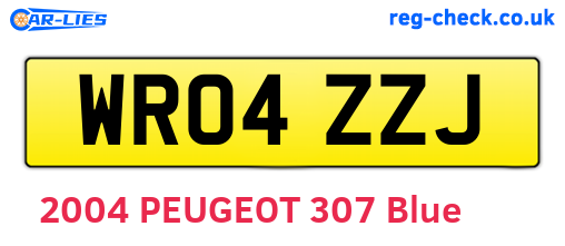 WR04ZZJ are the vehicle registration plates.