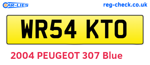 WR54KTO are the vehicle registration plates.