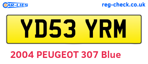 YD53YRM are the vehicle registration plates.