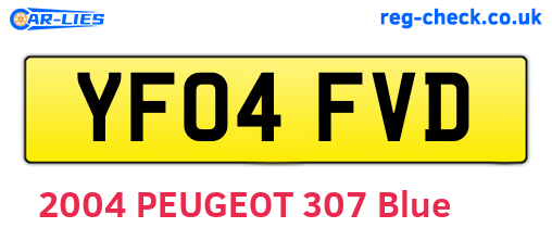 YF04FVD are the vehicle registration plates.