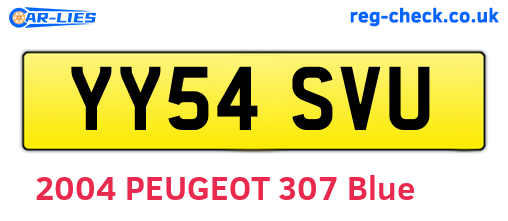 YY54SVU are the vehicle registration plates.