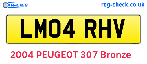 LM04RHV are the vehicle registration plates.