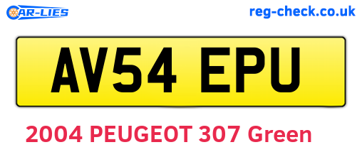 AV54EPU are the vehicle registration plates.