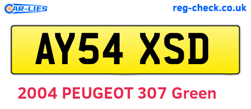 AY54XSD are the vehicle registration plates.