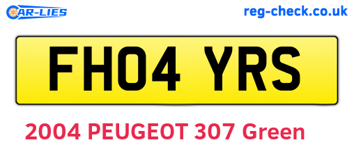 FH04YRS are the vehicle registration plates.