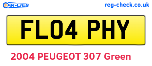 FL04PHY are the vehicle registration plates.