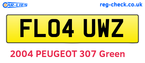 FL04UWZ are the vehicle registration plates.