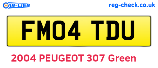 FM04TDU are the vehicle registration plates.