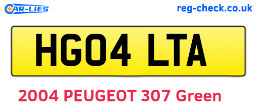HG04LTA are the vehicle registration plates.