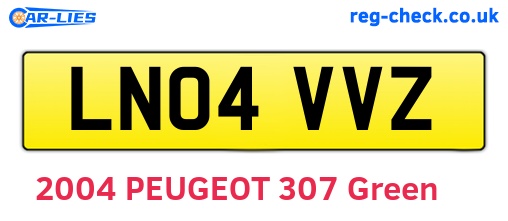 LN04VVZ are the vehicle registration plates.